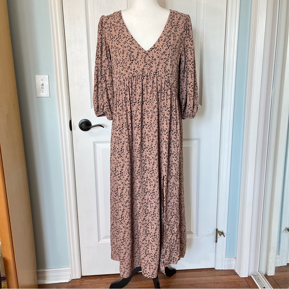 Saltwater LUXE Turner 3/4 Sleeve V-Neck Maxi Dress S Cottagecore Milkmaid Prarie - Picture 2 of 11